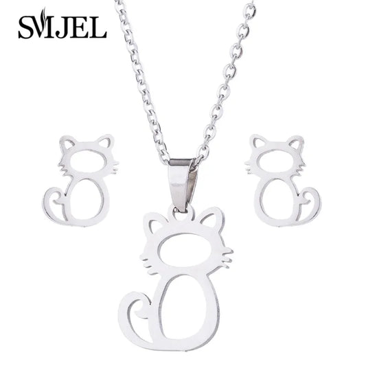 Cat Earring Men Collares Hollow Paw 2025