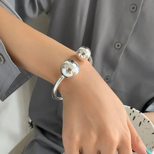 Foxanry Minimalist Stamp Bracelet Trendy Elegant Charm Glossy Ball