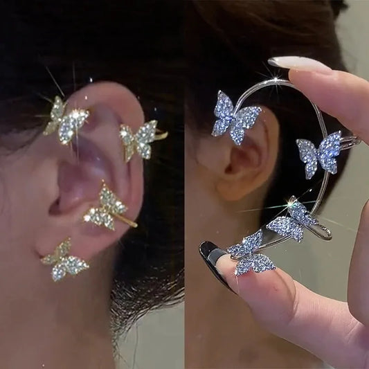 Butterfly Ear Clips Without Piercing Zircon Sparkling