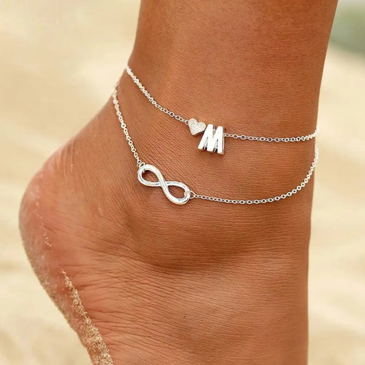 Heart Anklet Bracelet Leg Chain