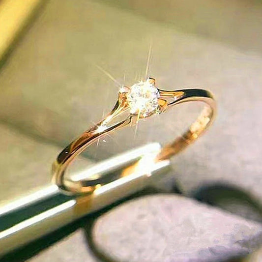 Huitan Minimalist Women's Wedding Rings Simple Elegant
