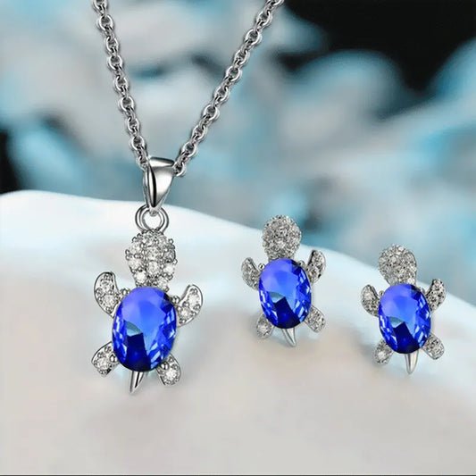Necklace Earrings Set Ladies Light Luxury Fashion Style Turtle Shape