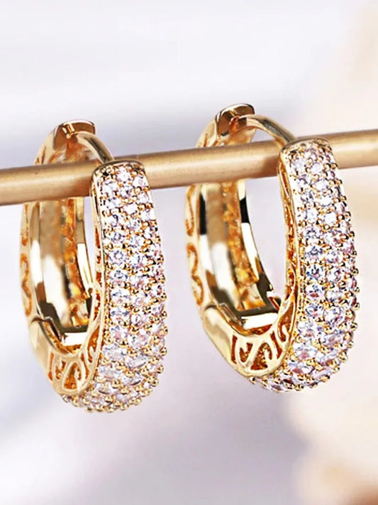 RAKOL Hollow Hoop Earrings Gold Color