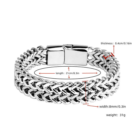 Braided Double Buckle Bracelet Alloy Magnetic