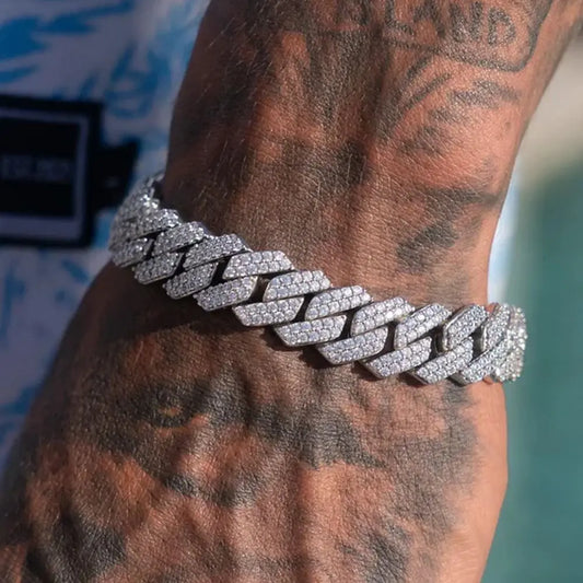 Cuban Chain Bracelets Full Rhinestones Chunky Miami Cuban