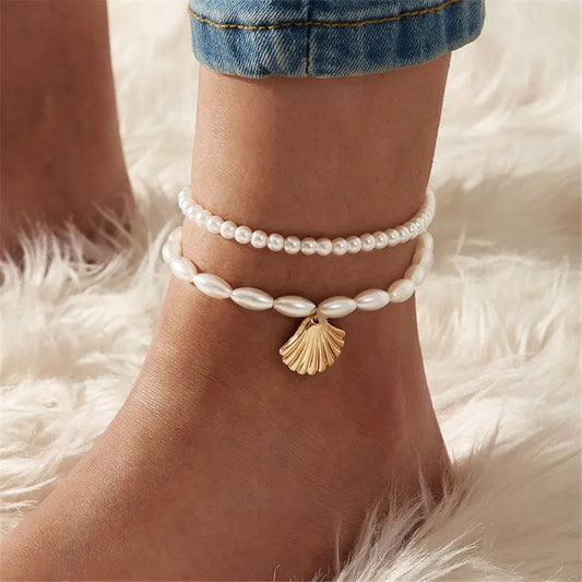 Modyle Simulated Pearl Chain Anklet Bracelet