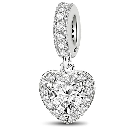 Red Love Heart Earrings Charms Beads