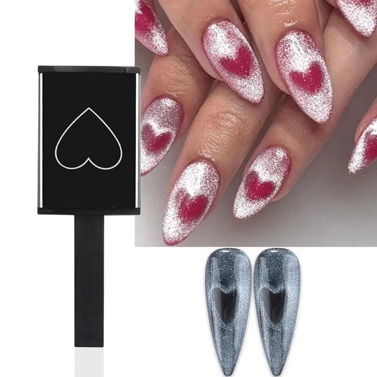 1/2/3/6 Pc Cat Eye Nail Magnet Set with Flexible Iron Wire For Creating Heart & Ingot Shapes On Nails Nail Art Accessories Tools