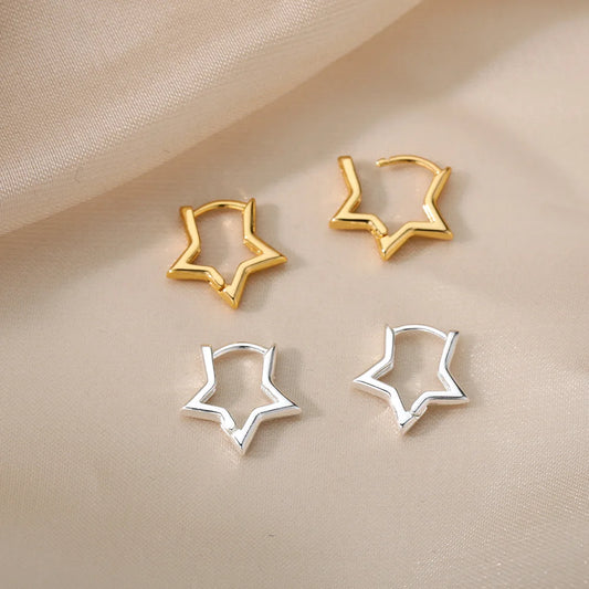 Star Hoop Earrings New Trend  In Luxury