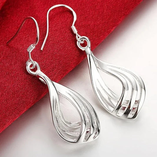 925 Sterling Silver Dangle Earrings Water Drop