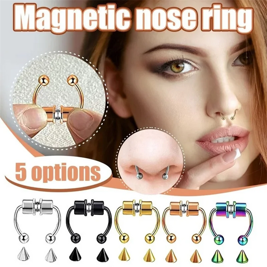 Magnetic Horseshoe Nose Rings, Stainless Steel Faux Septum Rings