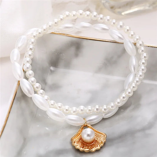 Modyle Simulated Pearl Chain Anklet Bracelet