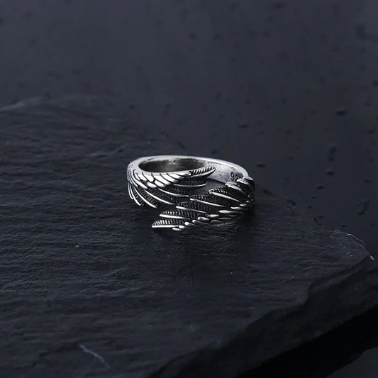 Retro Angel Demon Wings Creative Ring Punk Gothic Open Ring
