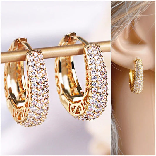 RAKOL Hollow Hoop Earrings Gold Color