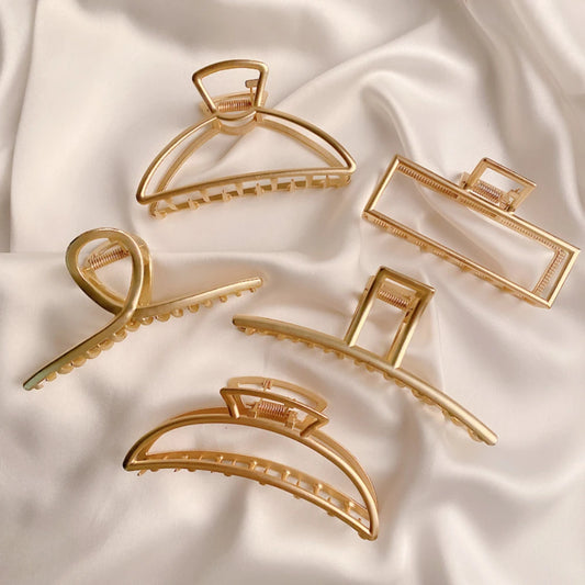 Geometric Hair Clips Metal Hair Claw Cross Headband Hairpin