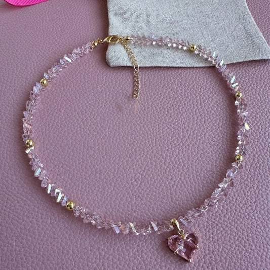 Zircon Heart Pendant Necklace