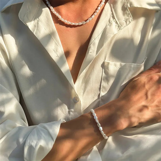 Simple Imitation Pearl Choker Necklace Elegant Beaded
