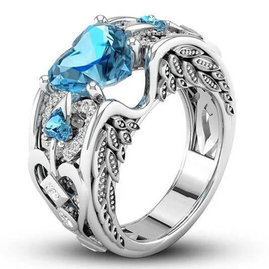 Love Heart Zircon Ring Multicolor Authentic Ring